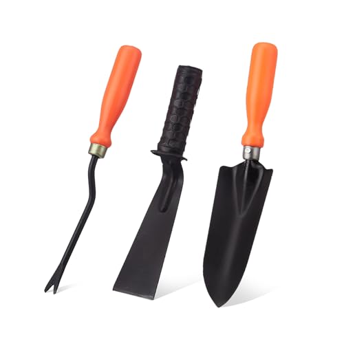 Amazon Brand - Solimo 3-Piece Garden Tool Set | Small Shovel, 2-i...