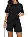 Totatuit Damen Sportanzug Zweiteiler Kurzarm Trainingsanzug Set, Sommer Jogginganzug,Einfarbig mit Rundhalsausschnitt,Hausanzug Sport Outfit