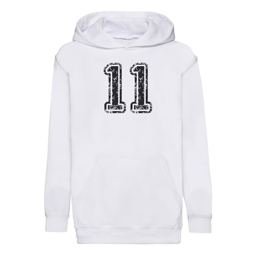 Sweat à capuche enfant numéro 11 noir parfait pour l'école et les entraînements de sport