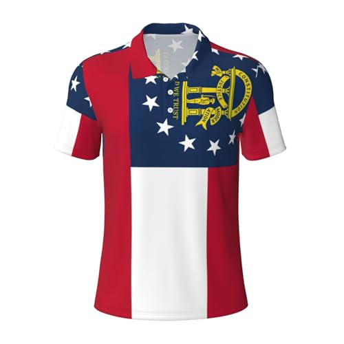 Polo homme anti transpiration à manches courtes motif drapeau