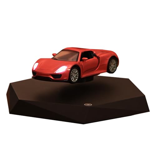 WIizyzfhy Magnetic Levitating Car - 360° Floating Display Model Realistic Zinc Alloy Sports Car, Perfect Cool Gadgets for Model Enthusiasts (Red)