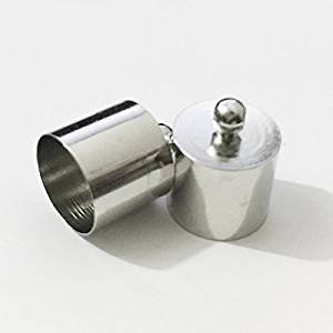 50pcs Glue-in Style Necklace Cord Crimp End Caps tassel caps beads crimps end (12mm wide, 15mm long, Rhodium plated)
