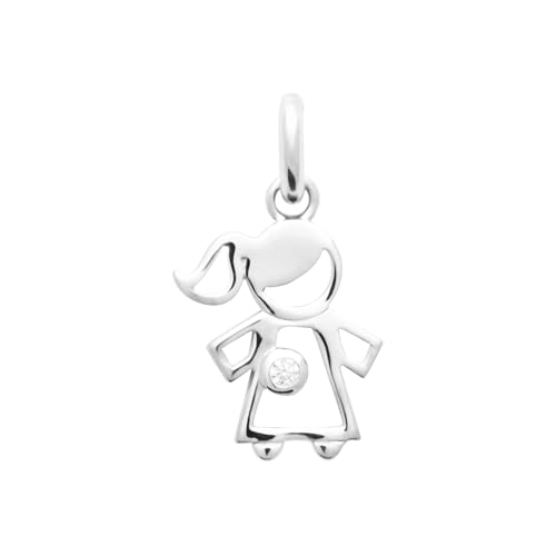 Pendentif rhodié petite fille Tata Gisèle, l'excellence du bijou français