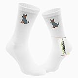 Huuraa Unisex Tennissocken Australian Cattle Dog Comic Heeler Geschenk Größe 42/46 White Motiv Sportsocken Australian Cattle Dog Präsent