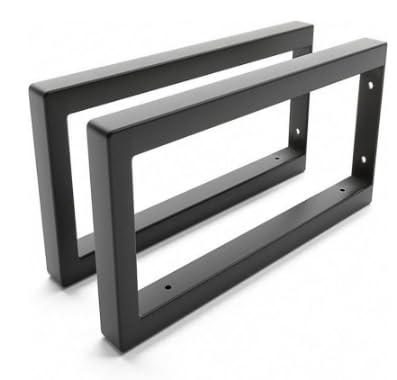 Consola de pared, juego de 2 soportes para estanterías de metal negro, 40 x 10 cm, acero al carbono, soporte rectangular para lavabo y lavabo