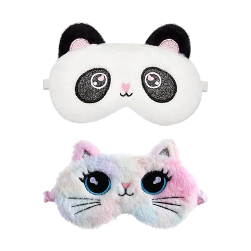JDNFKG 2 Pièces De Masques pour Les Yeux De Chat Et De Panda, De Jolis Masques pour Les Yeux en...