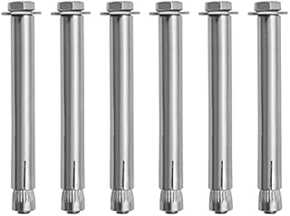 6x M6 Cabinet Bolts, Expansion Screw Bolts Heavy Duty 304 Stainless Steel Sleeve External Hex Nut Bolts for Wall Concrete