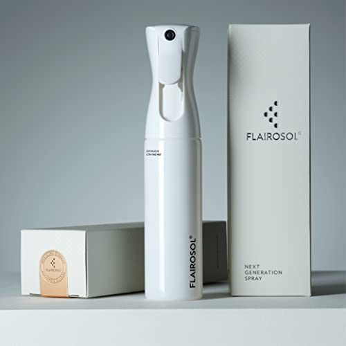 Flairosol - The Original, Plant Mister Spray Bottle For Indoor And Gardens, Continuous Mist With 1,001 Uses. Trusted By Professionals. Patented Technology. 10 Oz, White Bottle, Green Print #TOP7