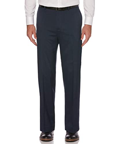 Savane Men's Flat Front Stretch Crosshatch Dress Pant
