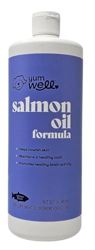 Yumwell Skin and Coat Salmon Oil for Dogs, 32 Ounces