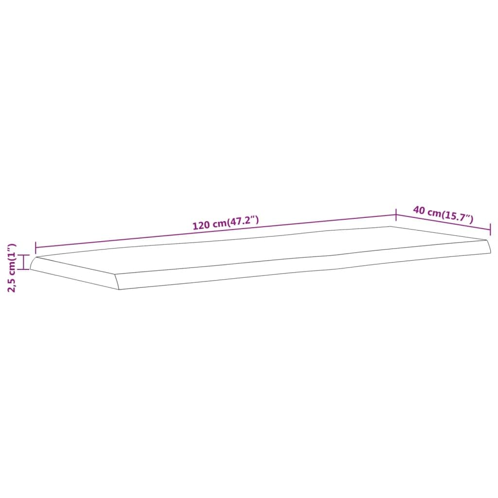 vidaXL Dessus de Table 120x40x2,5 cm rectangulaire Bois Massif Acacia, Dessus de Table rectangulaire, Dessus de Table à Manger, Planche de Remplacement