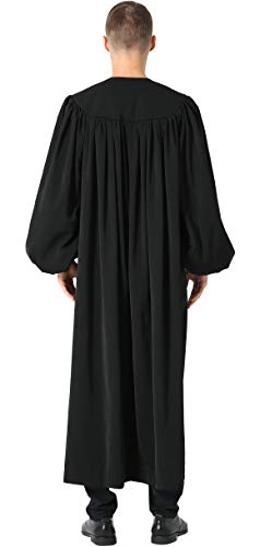 IvyRobes Unisex Premium Matte Black Baptismal Robe with Weighted Hem3
