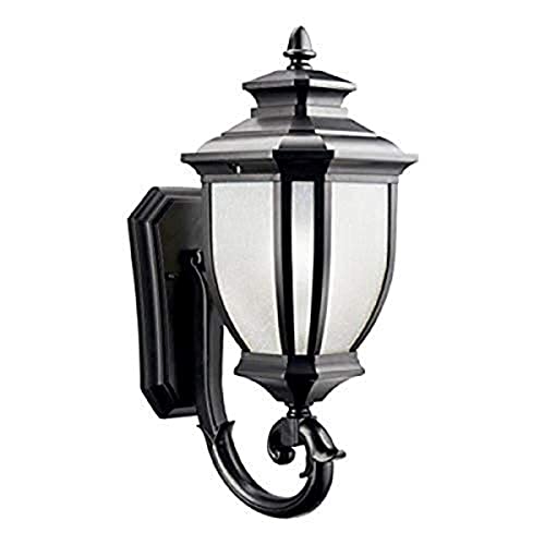 Salisbury 19.25" 1 Light Outdoor Wall Light with White Linen Glass in Black Salisbury 19.25" 1 Light Outdoor Wall Light with White Linen Glass in Black