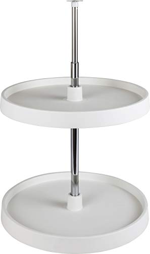 Hardware Resources PLSR218 Round Plastic Lazy Susan Set, White