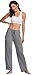 Tall Girls Yoga Pants with Pockets Workout Athletic Casual Women House Pants Wide Leg Long Straight Running Trousers, Grey XL