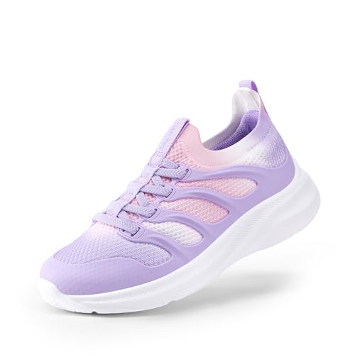 DREAM PAIRS Boys Girls Shoes Kids Tennis Slip on Footwear Running Athletic Sports School Sneakers 13 Little Kid Purple/Pink