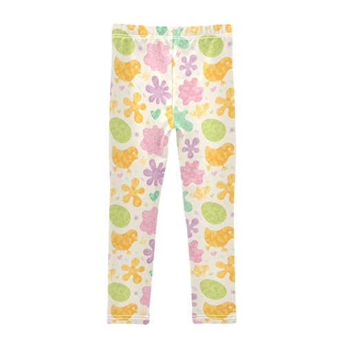 Chicken Flower Egg Girls Leggings,Workout Leggings for Girls Toddler Athletic Leggings Size for 3-10T2