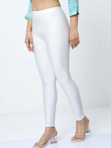 Image of Women's Nylon Shimmer Leggings | Ankle Length | Slim Fit | Stretchable Spandex Leggings | Shiny Finish | Casual Wear & Special Occasion
