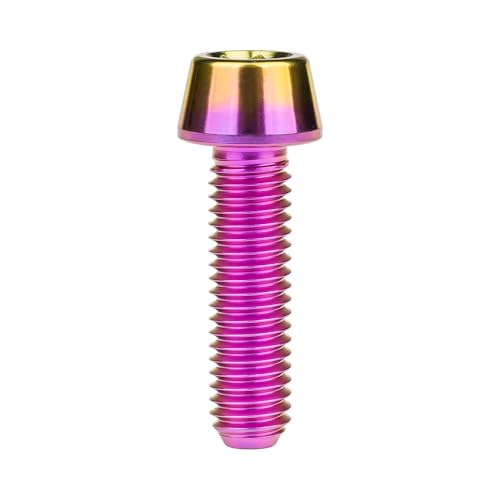 Image of Titanium Ti Bolt M5x9 16 18 20 25 30 35 40 45 50 55 60mm Tapered Head Screws Pack of 4 (M5x18mm, Purple Gold)