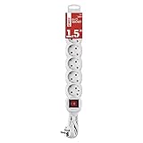 Longitud del cable de 1,5 metros para un alcance óptimo (medido desde el enchufe hasta el primer enchufe).