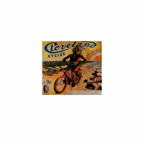 3dRose Cleveland Cycles with Indian Riding a Bicycles Paris France Advertising Poster 11x12 Wash Cloth for Face and Body