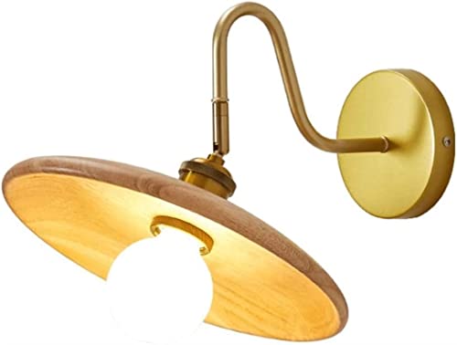 Lámpara nórdica de pared con detalles de madera fina para salón