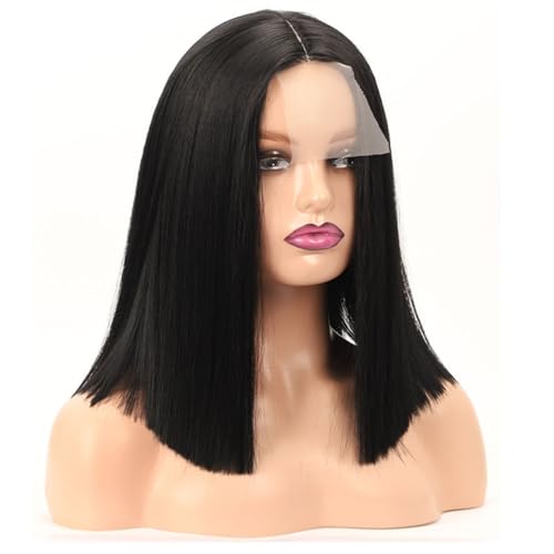 Perruque synthétique courte et lisse noire pas chère pour changer de look - 3