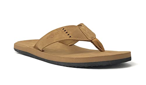 REDVOLUTION Mens's Beach Flip Flop with Tribal Patter Engraving Dressy Casual Sandals2