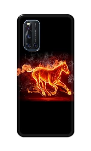 Image of PRINTFIDAA Plastic Printed Hard Back Cover Case For Vivo V19 Back Cover (Fiery Horse) -112, Multicolor