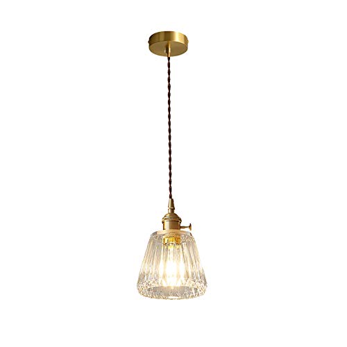 Suspension en laiton et verre clair style nordique rétro pour éclairage chic salon