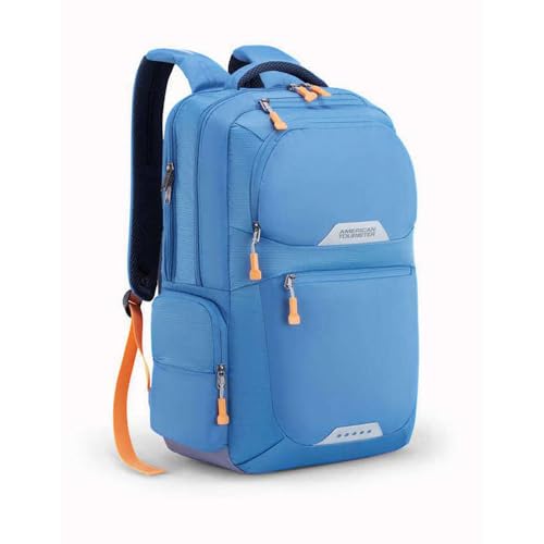 Image of American Tourister Zipper Brett 3.0 Polyester Men's Backpack (Free Size, Blue)