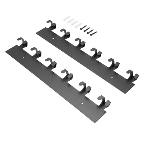 Dpofirs Porta Llaves de Hierro Montado en la Pared con 6 Ganchos Dobles, Organizador de Llaves Estable y Duradero para Puerta de Entrada, Hogar y Oficina, Paquete de 2