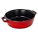 STAUB Cast Iron Set 4-pc, Stackable Space-Saving Cookware Set, Dutch Oven, Skillet, Grill Pan with Universal Lid, Made in France, Cherry