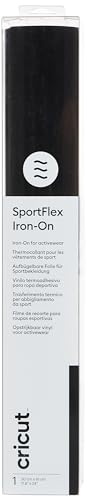 Cricut Iron-On Vinilo termoadhesivo SportFlex, Poliéster, Negro, Talla única