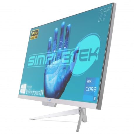 SIMPLETEK PC All in One RGB Core i5 Windows 11 Pro 27" Full HD RAM 16 GB SSD 2 TB | Webcam Integrata, WiFi5, Bluetooth | Computer Fisso Desktop