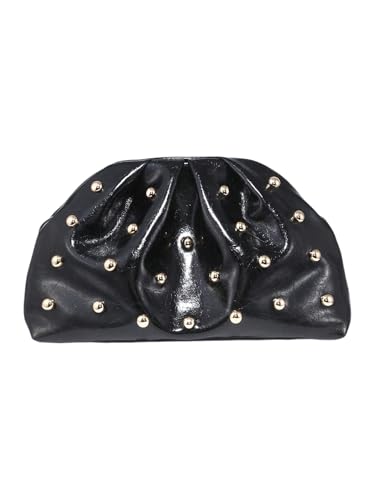 Image of QWINEE Women's Elegant Studded Clutch Bag Magnet Ruched Bags Retro Vintage Evening Handbag