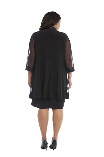Image of R&M Richards Women's 2-Piece Jacket Dress Set | Knee Length Sheath W / 3 /4 Sleeve Jacket | Mother of the Bride Cocktail Party