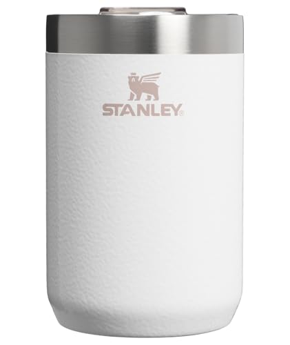 Image of STANLEY Everyday Camp Cup 12 oz | Drink Through Lid | Cup for Coffee, Tea and Drinks | Insulated Stainless Steel | BPA-Free | Hammertone Frost