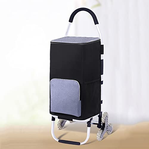 Carrito de comestibles plegable portátil – Carrito de escalada de escaleras para un fácil transporte – Carrito de compras de gran capacidad para comestibles y artículos esenciales – Ligero y de diseño