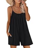AUTOMET Rompers For Women Vacation Beach Summer Shorts Jumpsuits Overalls 2025 Trendy Dress Fashion Spring Break Outfits Black L