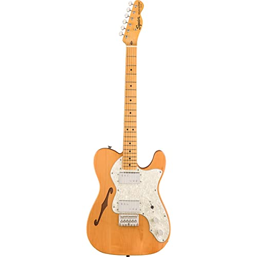 Squier Classic Vibe 70s Thinline Telecaster Electric Guitar, with 2-Year Warranty, Natural, Maple Fingerboard