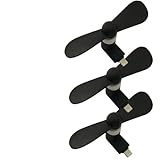 Mini Phone Fan Compatible with Apple Device - Compatible with iPhone Xs MAX XR X 8 8 Plus 7 7 Plus 6s 6s Plus 6 6 Plus iPad【3 PCS】Black