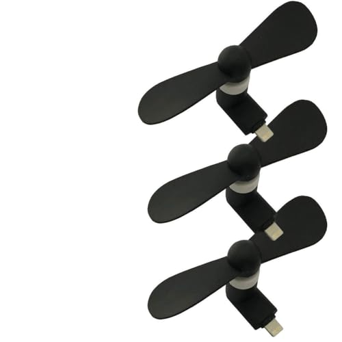 Mini Phone Fan Compatible with Apple Device - Compatible with iPhone Xs MAX XR X 8 8 Plus 7 7 Plus 6s 6s Plus 6 6 Plus iPadã€ 3 PCSã€‘Black