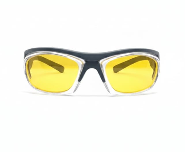 Image of THUNDERSTORM Safety Goggles Eye Protection Anti Pollution Eyewear For Multipurpose Riding Motorcycle Cycling Scratch Resistant UV Protected Glasses for Men & Women (Matte Grey with Yellow Lens)