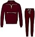 niaahinn Scrub Set for Women Scrub Top with Long Sleeve & Jogger Scrub Pants Solid Color Working Uniforms with Pockets (Wine,S)