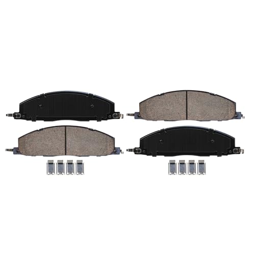 Image of Detroit Axle - Rear 2pc Brake Pads for 2009-2010 Dodge Ram 2500 3500, 2012 Ram 1500 2011-2018 2500 3500 Ceramic Brake Pads with Hardware Replacement