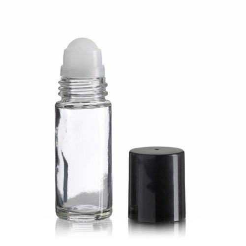 Premium Vials SRCBC0SR1ozl72-ZT 1 Oz Roll-on Glass Essential Oil Bottle with Black Cap (Pack of 72)