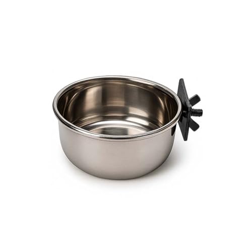 Image of Pets Empire Best Stainless Steel Birds Coop Cup Feeder Bowl (850ML, COOP Cup CLAMP Holder)