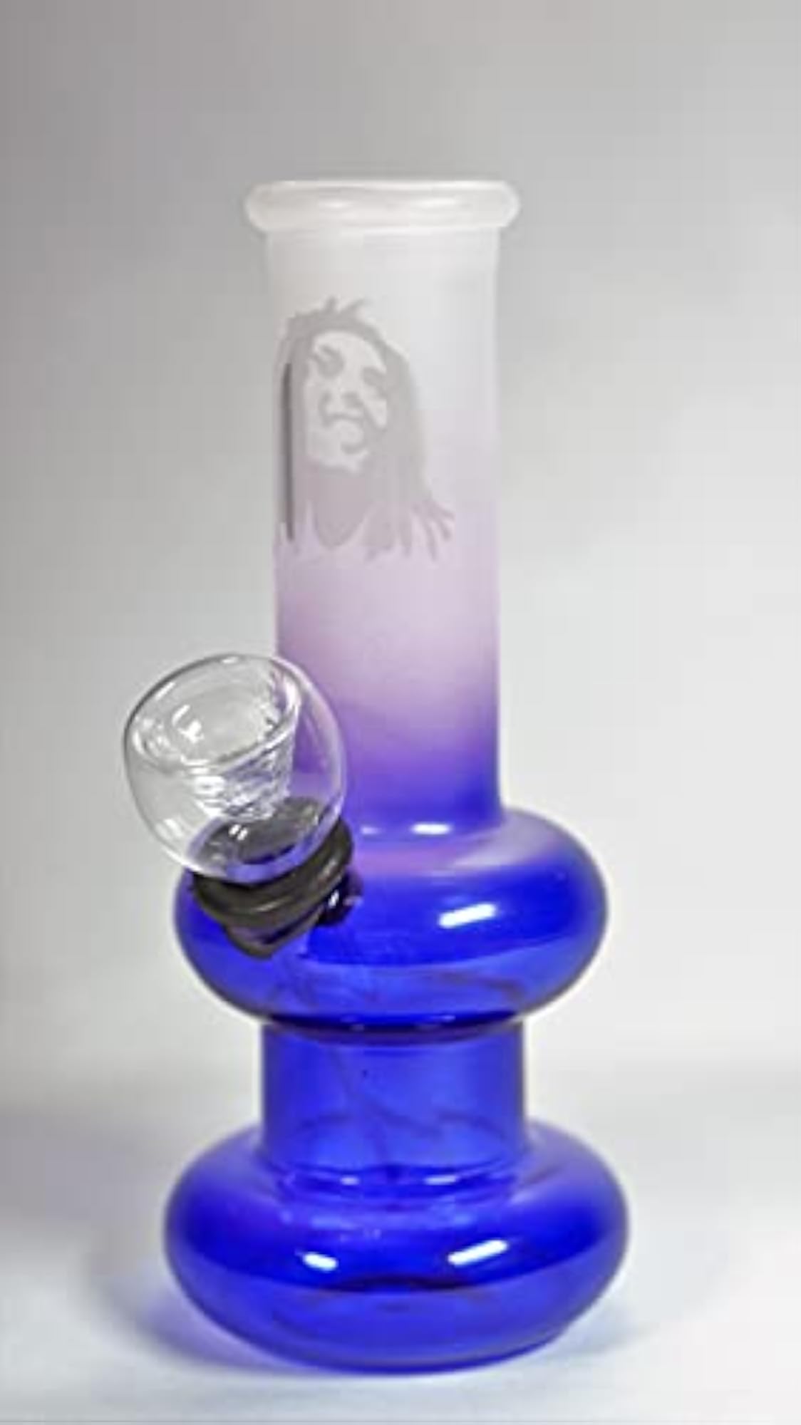 Double Bulb Bong Smoking Pipe, 5 Inch Blue