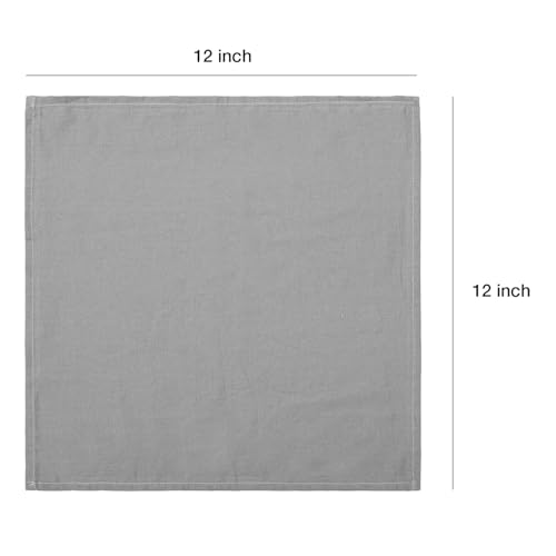 Image of 100% Cotton Dinner Napkins 12x12 Inch, Soft & Durable, Reusable Cloth Napkins for Dining, Events, and Everyday Use (Light Grey, Set of 25 (12x12))